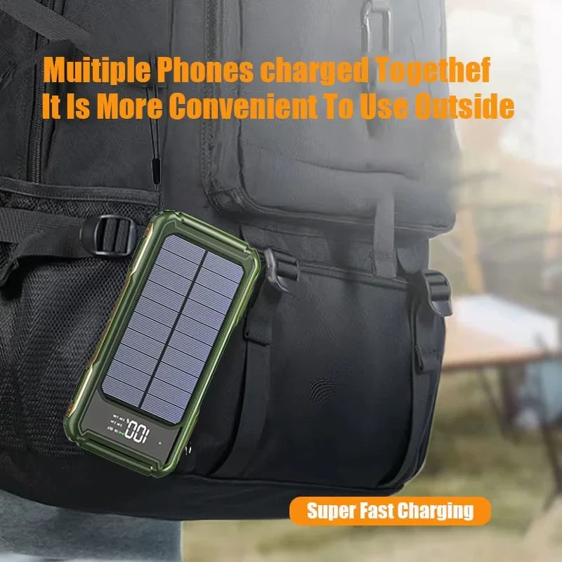 OnePlus 4-in-1 Solar Power Bank | 200000mAh High Capacity Fast Charger with Built-in Cable
