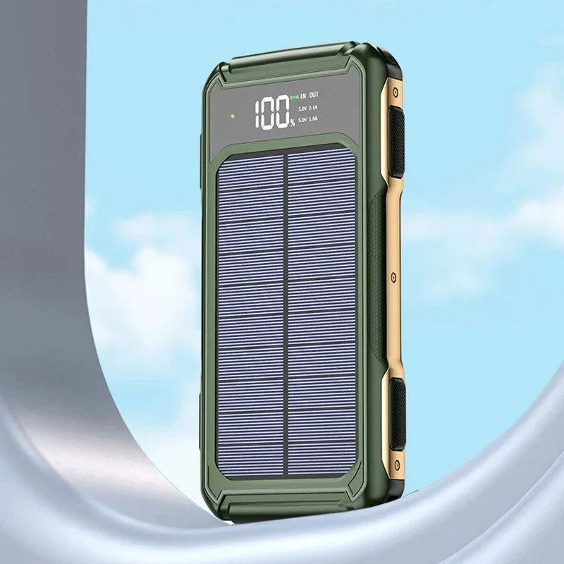 OnePlus 4-in-1 Solar Power Bank | 200000mAh High Capacity Fast Charger with Built-in Cable