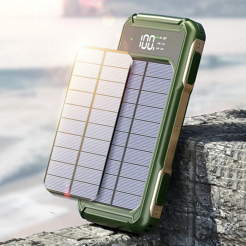 OnePlus 4-in-1 Solar Power Bank | 200000mAh High Capacity Fast Charger with Built-in Cable
