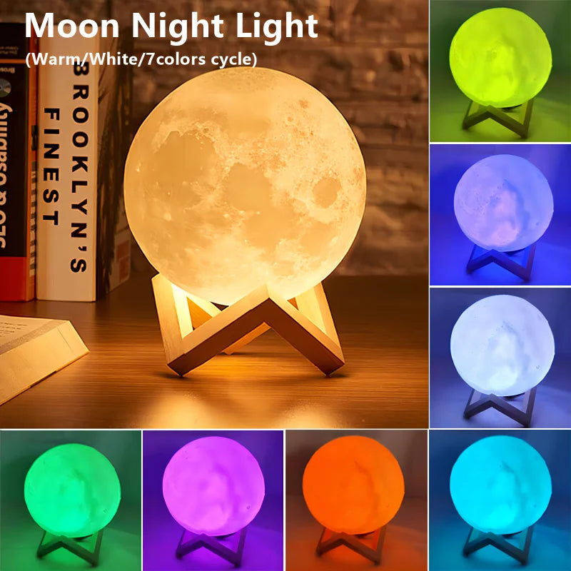 Book Light LED Moon Lamp | Galaxy Night Light | Bedroom & Gift Decor