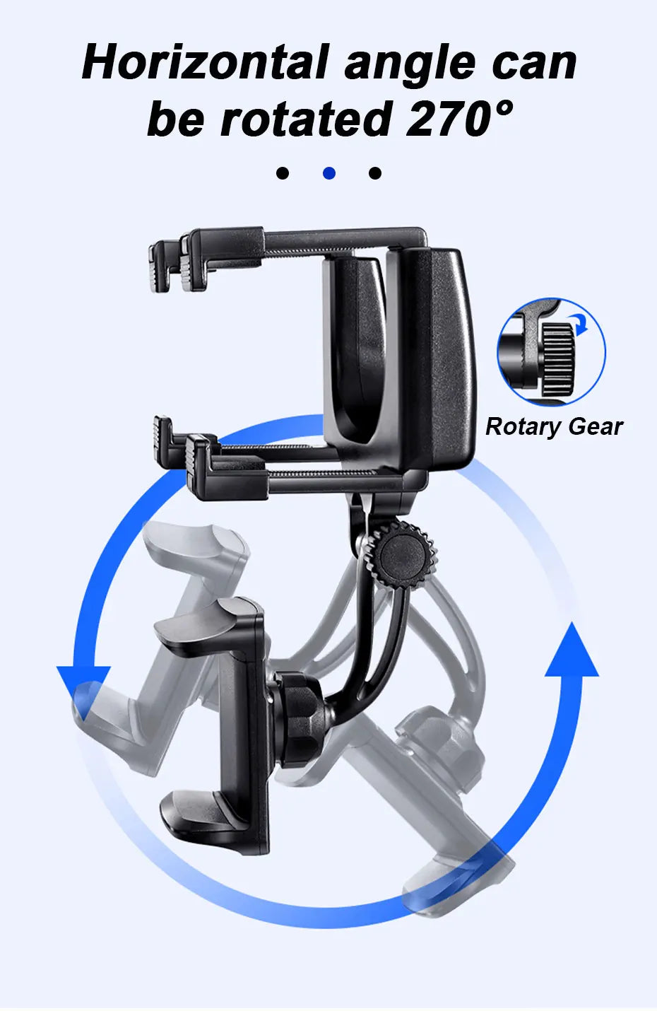 SEAMETAL Rearview Mirror Phone Holder for Car Free Rotation Adjustment Phone Mount Stat