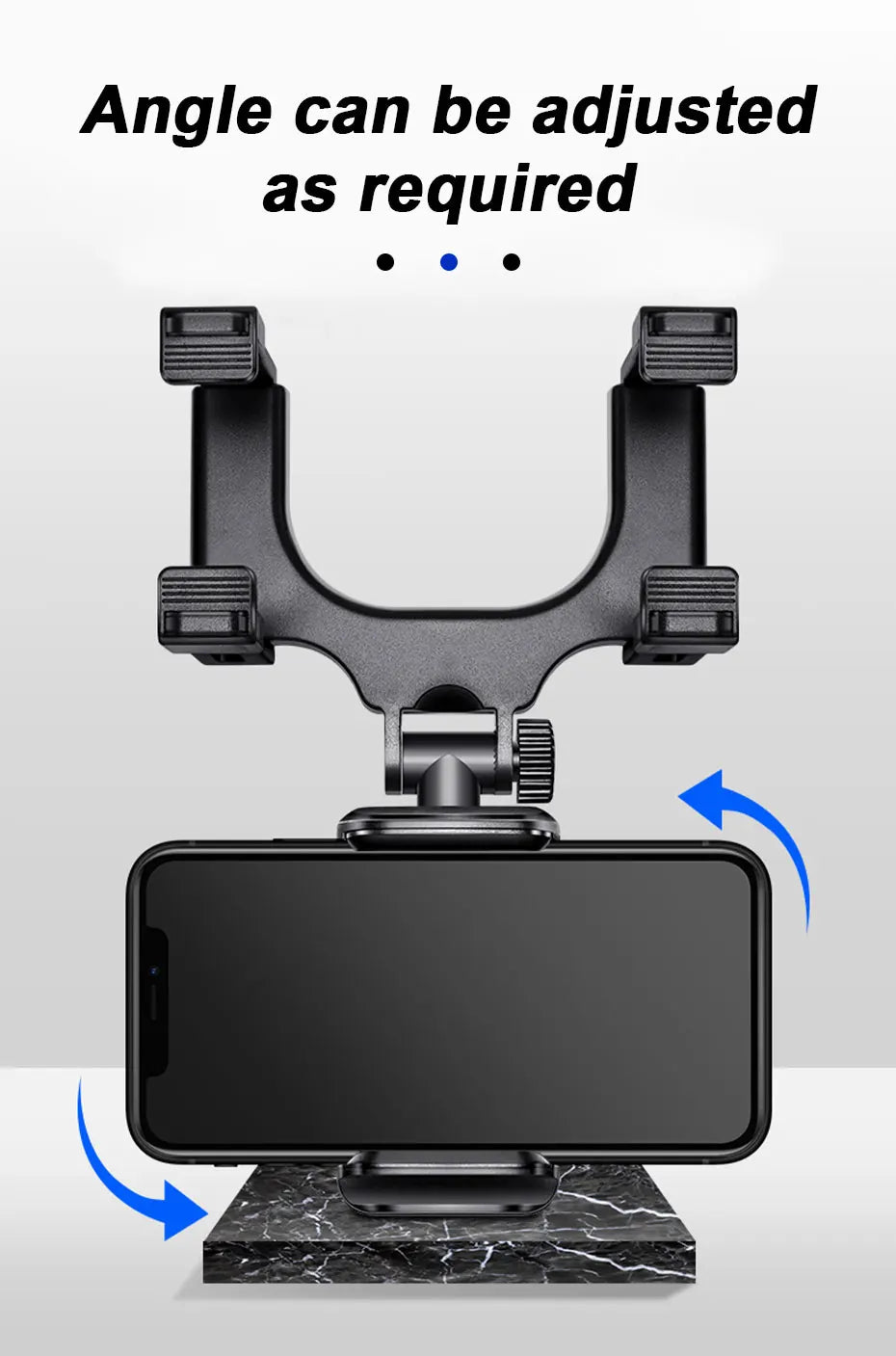 SEAMETAL Rearview Mirror Phone Holder for Car Free Rotation Adjustment Phone Mount Stat